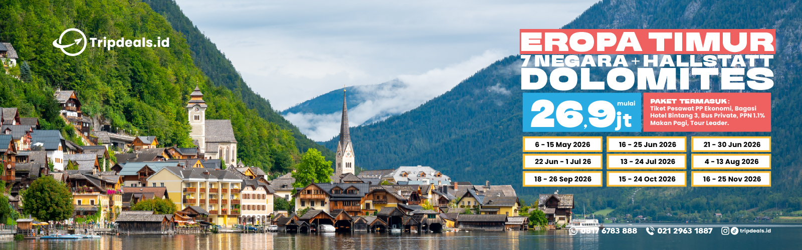 EAST EUROPE 7 COUNTRIES + HALLSTATT & DOLOMITES - 17 Sep